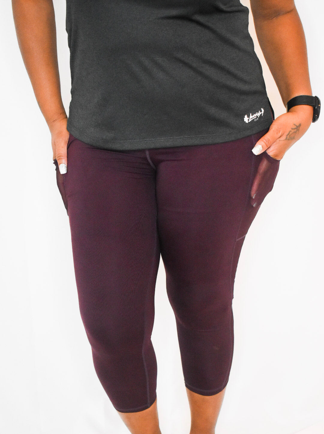 Tapered High Waisted Pocket Leggings (Plus Size)